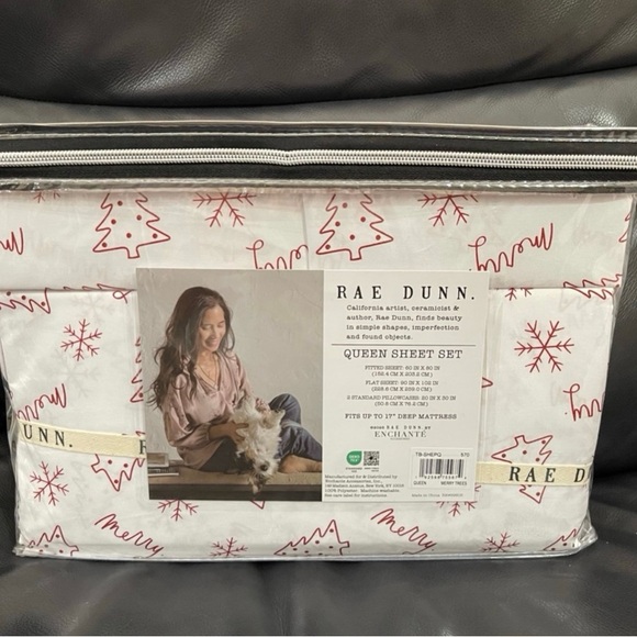 Christmas Rae Dunn Queen Sheet Set - Rae Dunn Christmas Trees Sheets - Picture 3 of 4